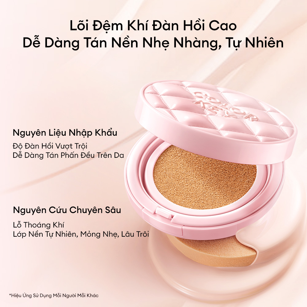 Mô tả COLORKEY SPF50+ Cushion Chống Nắng Kẻ Ô Hồng, Mỏng Nhẹ Giữ Lớp Make-up Lâu Trôi, 11g - 8