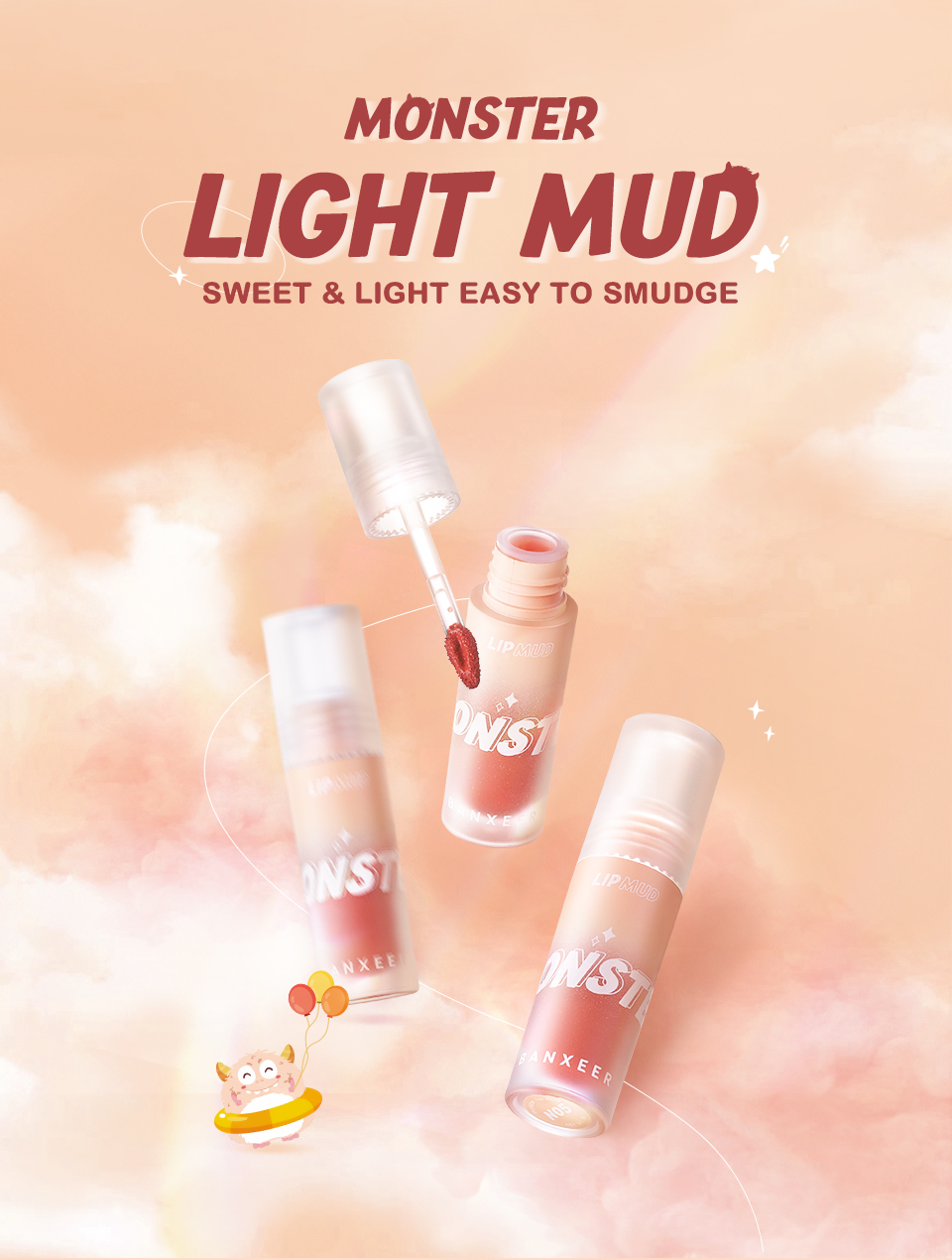 Mô tả Banxeer Lip Mud Matte Liptint Dual Use Lipstick Cho Lip & Cheek Sắc Tố Cao 24g - 1