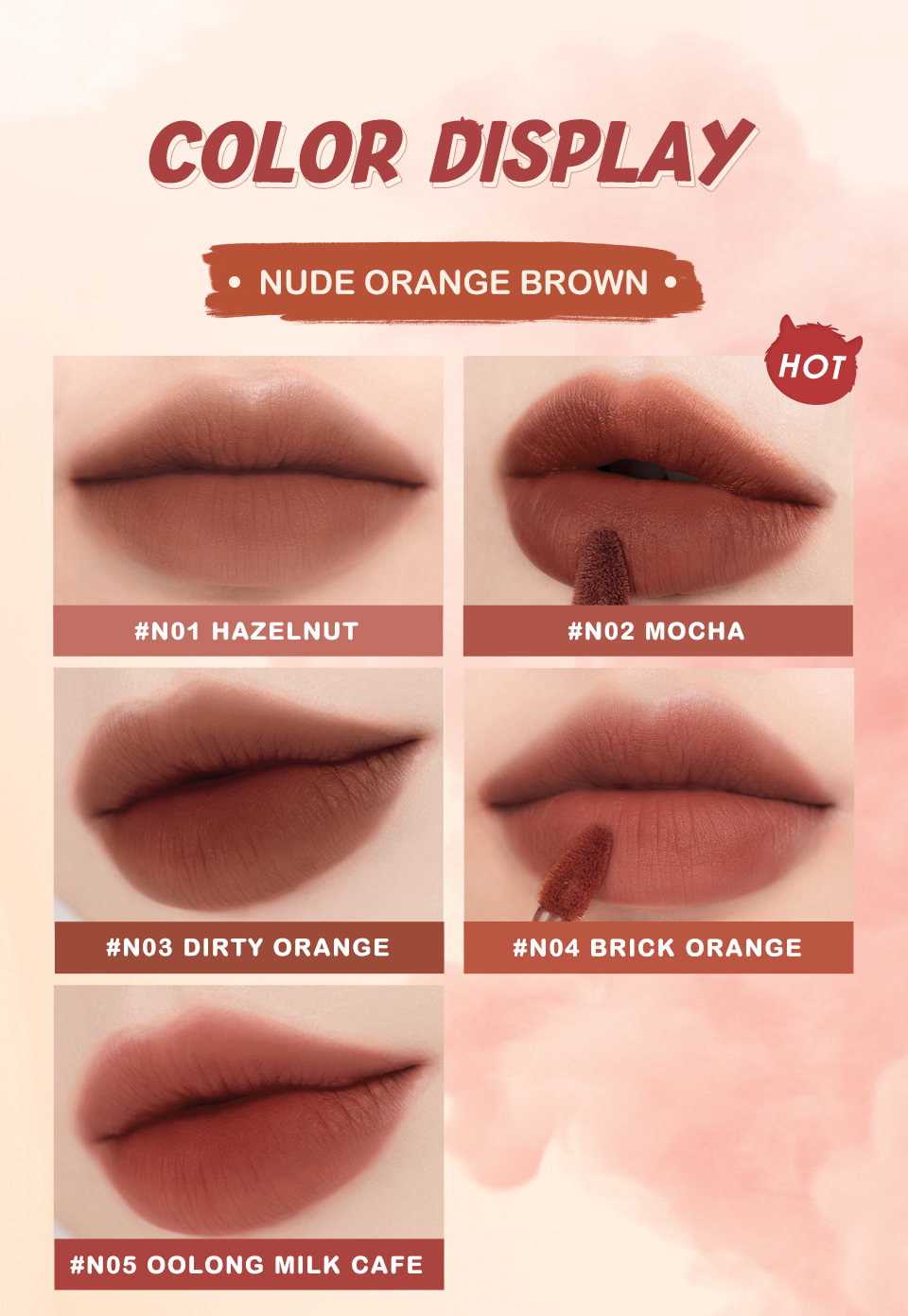Mô tả Banxeer Lip Mud Matte Liptint Dual Use Lipstick Cho Lip & Cheek Sắc Tố Cao 24g - 7
