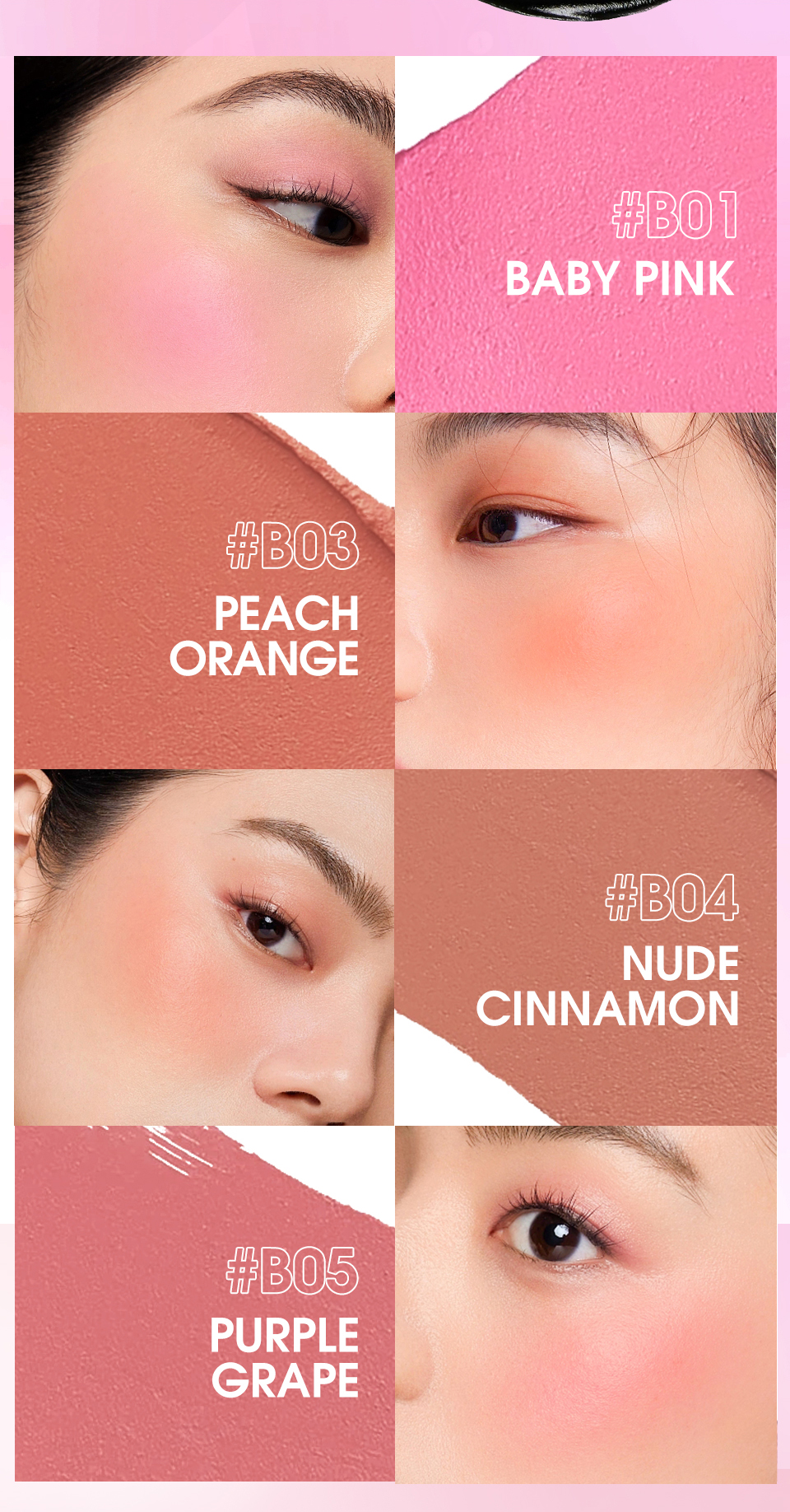 Mô tả Banxeer Đổi Màu Blush Bền Chống Thấm Nước Hydrating Gloss Lip & Cheek 5 Màu Mỹ Phẩm Làm Đẹp - 4