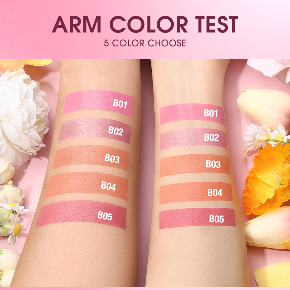 Mô tả Banxeer Đổi Màu Blush Bền Chống Thấm Nước Hydrating Gloss Lip & Cheek 5 Màu Mỹ Phẩm Làm Đẹp - 7