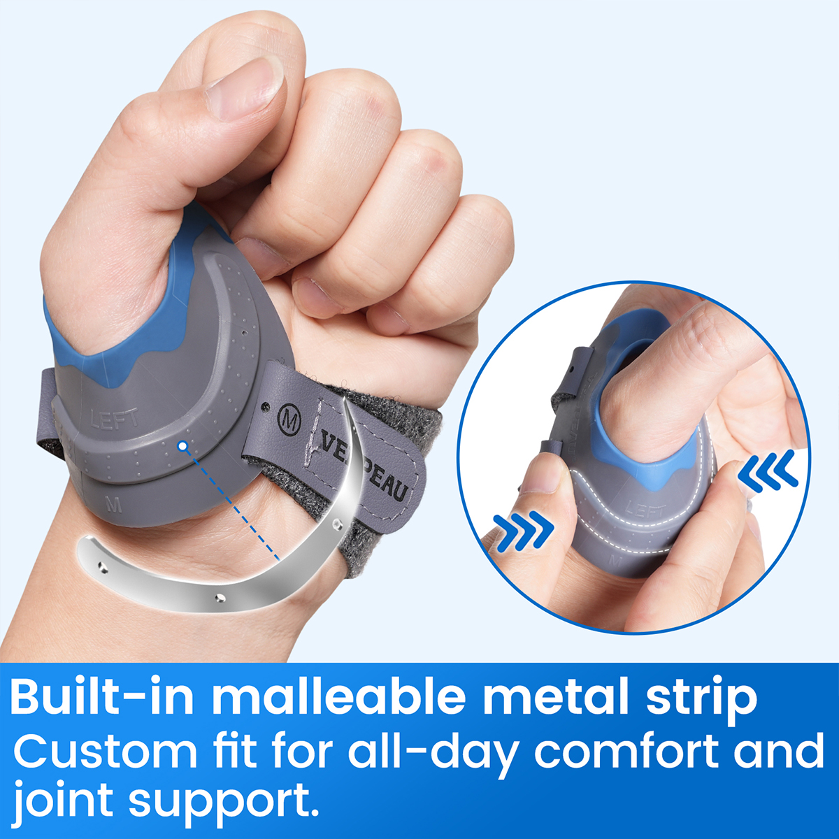 Mô tả Velpeau CMC Nẹp ngón tay cái cho bệnh viêm xương khớp - với Nẹp hạn chế bộ nhớ hình dạng, Bộ ổn định khớp CMC, Viêm khớp ngón tay cái cơ bản Giảm đau và hỗ trợ cho phụ nữ và nam giới - 6
