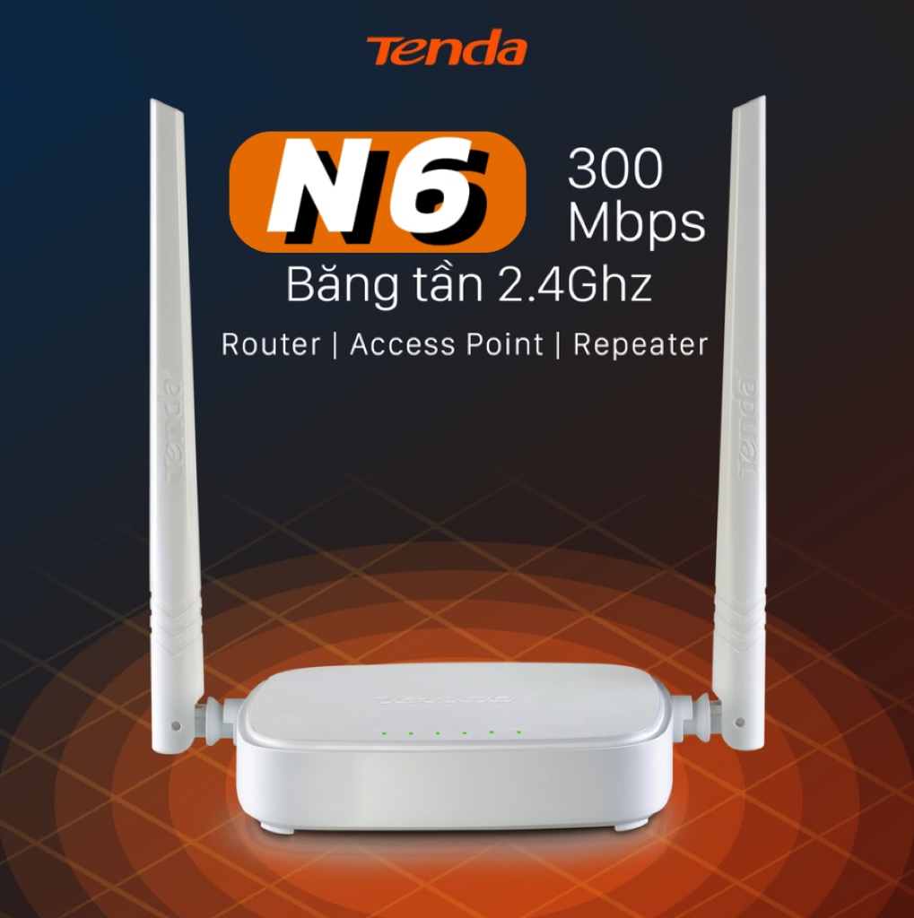 Mô tả Bộ Phát WiFi Tenda N6 Chuẩn N 300Mbps - Hàng Chính Hãng - 1