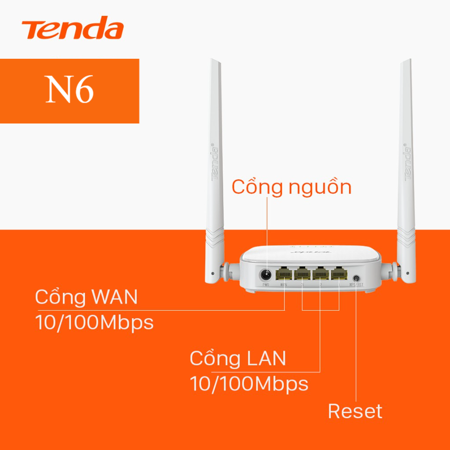 Mô tả Bộ Phát WiFi Tenda N6 Chuẩn N 300Mbps - Hàng Chính Hãng - 4