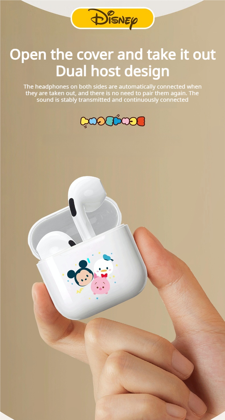 Mô tả Tai Nghe Nhét Tai Bluetooth Disney DN26 không dây Earphone Giảm Tiếng ồn dễ Thương ở chế độ Chờ Lâu Có Micrô Cho oxiaomi - 3