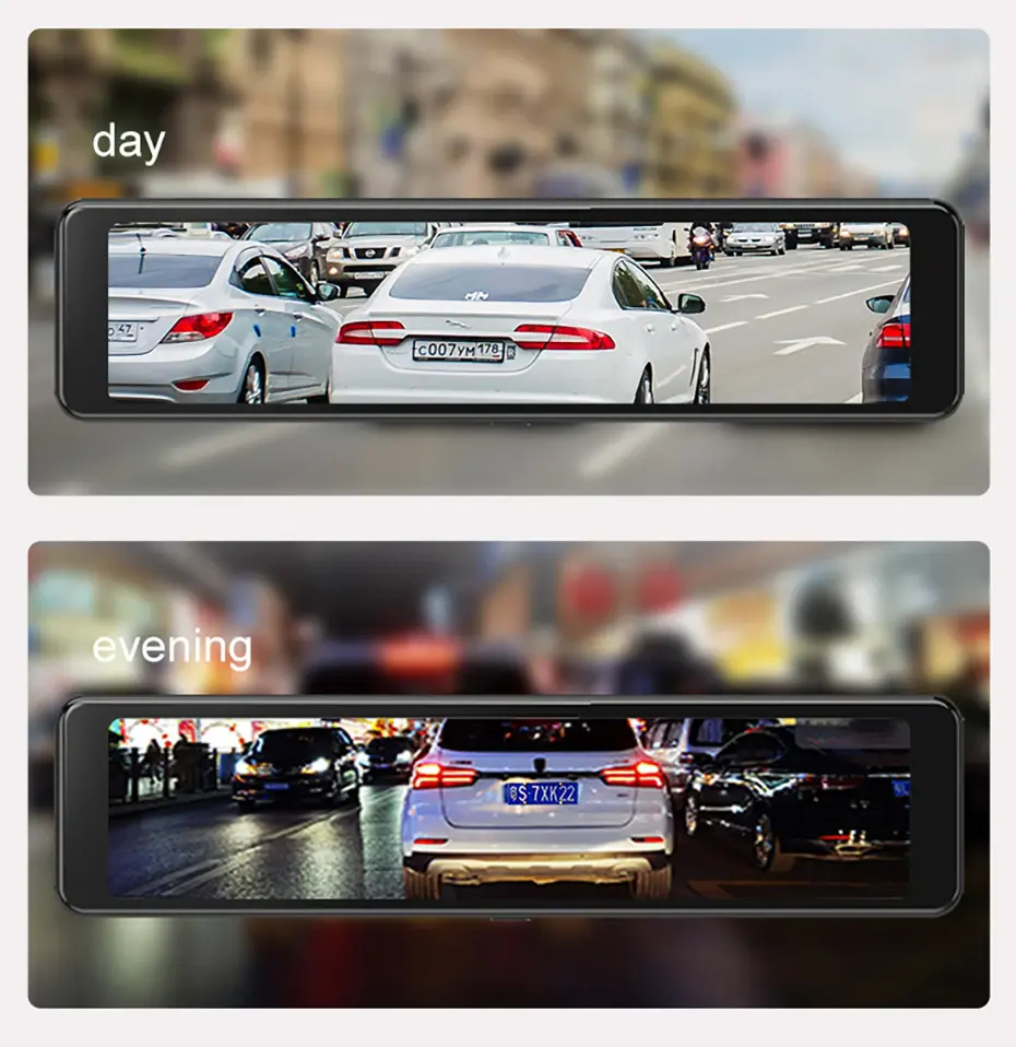 Mô tả ELKEVA 12 Inch 4K + 2K Xe Dvr WIFI Gương Dash Cam Ống Kính Kép Dashcam Drive Stream Gương Chiếu Hậu Màn Hình IPS Máy Ghi Video Camera - 3