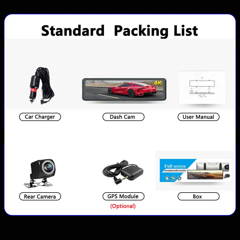Mô tả ELKEVA 12 Inch 4K + 2K Xe Dvr WIFI Gương Dash Cam Ống Kính Kép Dashcam Drive Stream Gương Chiếu Hậu Màn Hình IPS Máy Ghi Video Camera - 11
