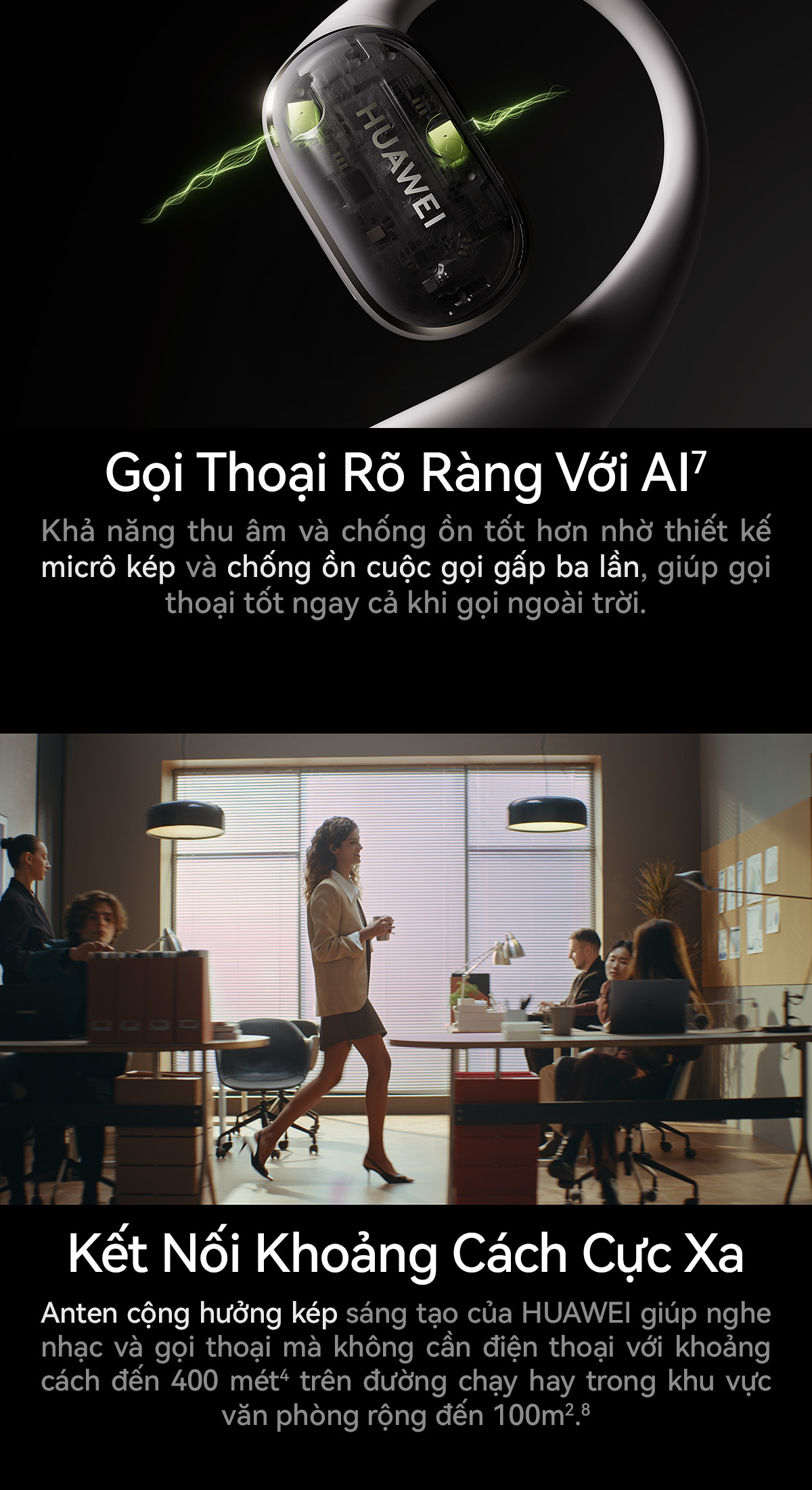 Mô tả Tai Nghe HUAWEI FreeArc Thiết Kế Góc Tam Giác 140° Tối Ưu | Chất Âm Bùng Nổ | Kháng Nước Chuẩn IP57 - 6