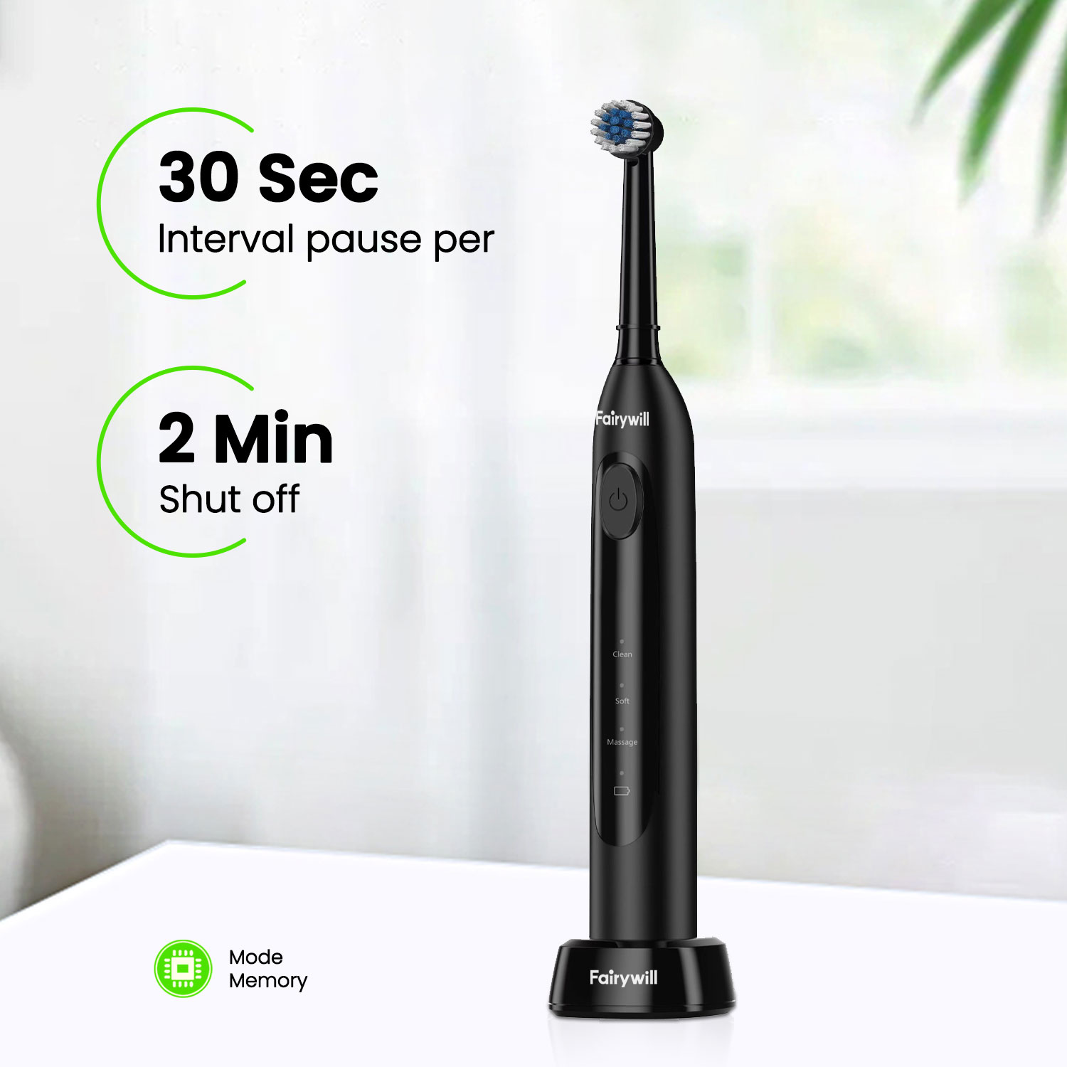 Mô tả Bàn chải đánh răng điện Fairywill 2232 được chấp nhận mạnh mẽ Sonic Cleaning US Plug - 6