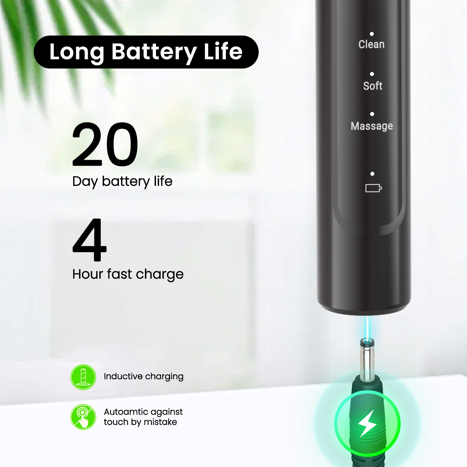 Mô tả Bàn chải đánh răng điện Fairywill 2233 ADA được chấp nhận USB làm sạch âm thanh mạnh mẽ - 11