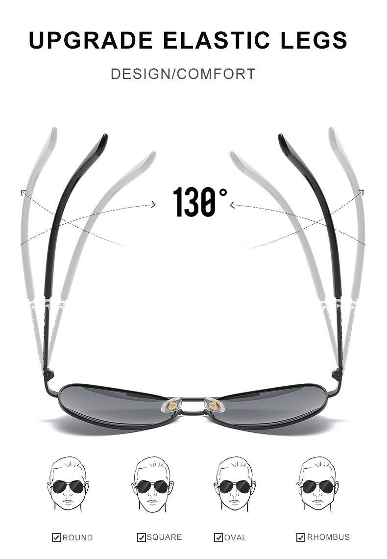 Mô tả VEITHDIA Kính râm nam kiểu cổ điển phân cực phi công UV400 bảo vệ khi lái xe Z5183 - 3