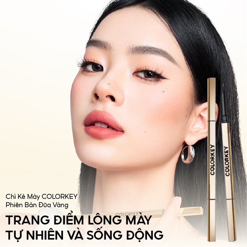 Mô tả COLORKEY Chì kẻ mày hai đầu tam giác chống thấm nước lâu trôi cho người mới tập trang điểm - 1