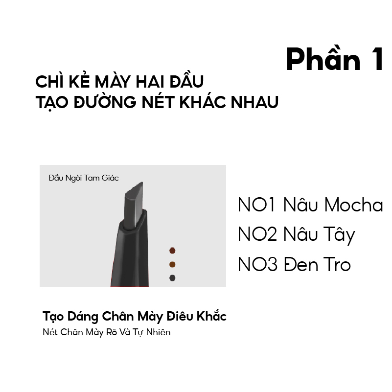 Mô tả COLORKEY Chì kẻ mày hai đầu tam giác chống thấm nước lâu trôi cho người mới tập trang điểm - 2