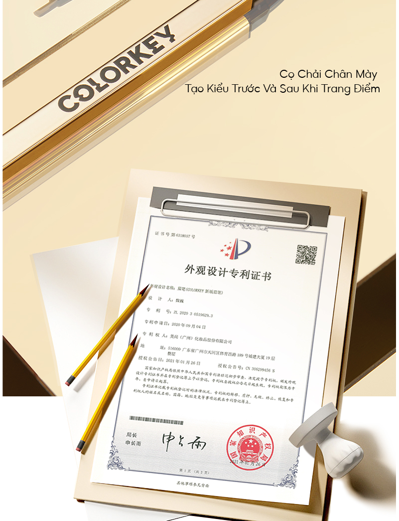 Mô tả COLORKEY Chì kẻ mày hai đầu tam giác chống thấm nước lâu trôi cho người mới tập trang điểm - 7