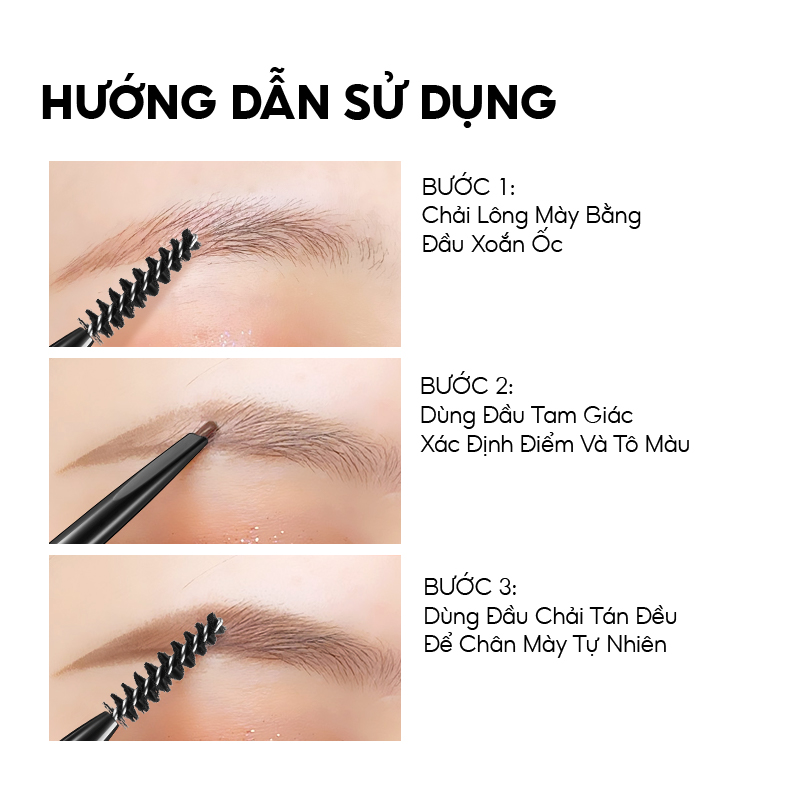 Mô tả COLORKEY Chì kẻ mày hai đầu tam giác chống thấm nước lâu trôi cho người mới tập trang điểm - 9