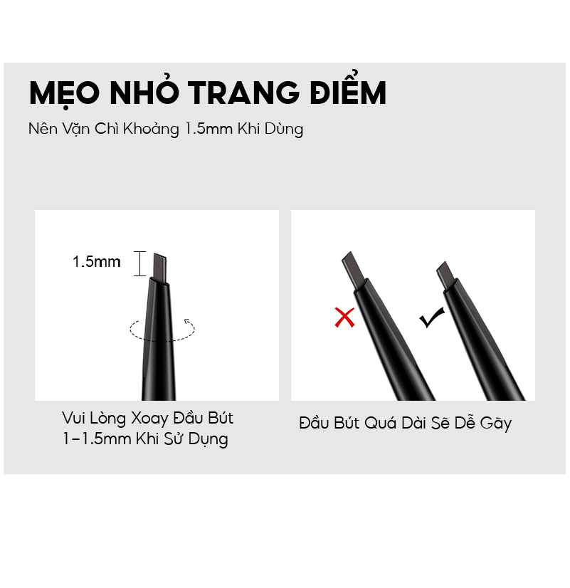 Mô tả COLORKEY Chì kẻ mày hai đầu tam giác chống thấm nước lâu trôi cho người mới tập trang điểm - 10