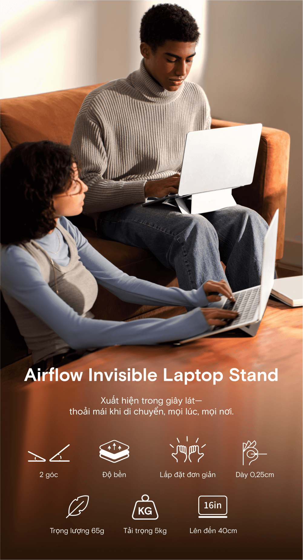 Mô tả MOFT Airflow Laptop Stand Giá Đỡ Tản Nhiệt Laptop 11.6 Inch-16inches Không Cặn Có Thể Tái Sử Dụng - 2