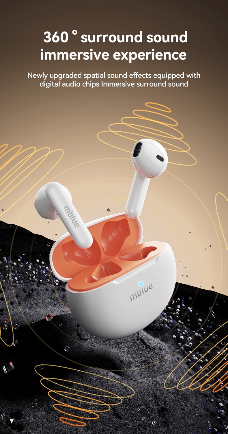 Mô tả Tai nghe không dây Meizu mblue AR10 360° Âm thanh vòm Tai nghe chống nước nửa tai Bluetooth có sử dụng độc lập - 2