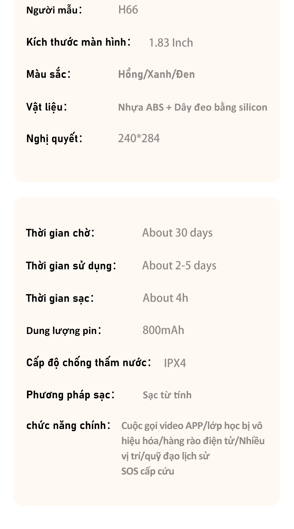 Mô tả Đồng hồ thông minh trẻ em Awei có Camera kép theo dõi GPS có khe cắm thẻ SIM IP65 chống nước - 12