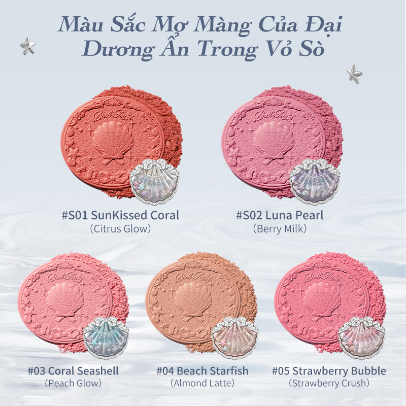 Phấn Má Hồng Flower Knows Shell 's Jewel Bộ Sưu Tập Bột mềm Mịn Lì Lên ...