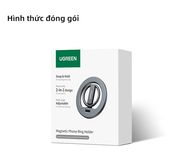 Ugreen MagSafe Giá đỡ vòng điện thoại từ tính Hợp kim kẽm Giá đỡ có thể điều chỉnh Kẹp điện thoại cho cho iPhone 18 Pro Max/Xiaomi/Samsung – ảnh mô tả chi tiết 12