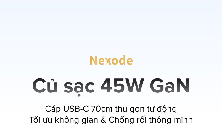 [Nexode] Bộ sạc GaN UGREEN 45W USB-C * 2 / USB-A * 1 / 3 cổng Sạc nhanh Nexode GaN với cáp USB C có thể thu vào 75cm cho iPhone 18 Pro Max iPhone 17 Pro Max IPhone 16 / 15 / 14 / … – ảnh mô tả chi tiết 1