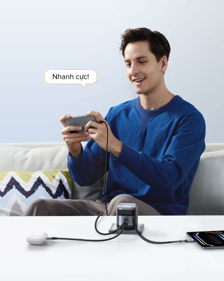 [Nexode] Bộ sạc GaN UGREEN 45W USB-C * 2 / USB-A * 1 / 3 cổng Sạc nhanh Nexode GaN với cáp USB C có thể thu vào 75cm cho iPhone 18 Pro Max iPhone 17 Pro Max IPhone 16 / 15 / 14 / … – ảnh mô tả chi tiết 9