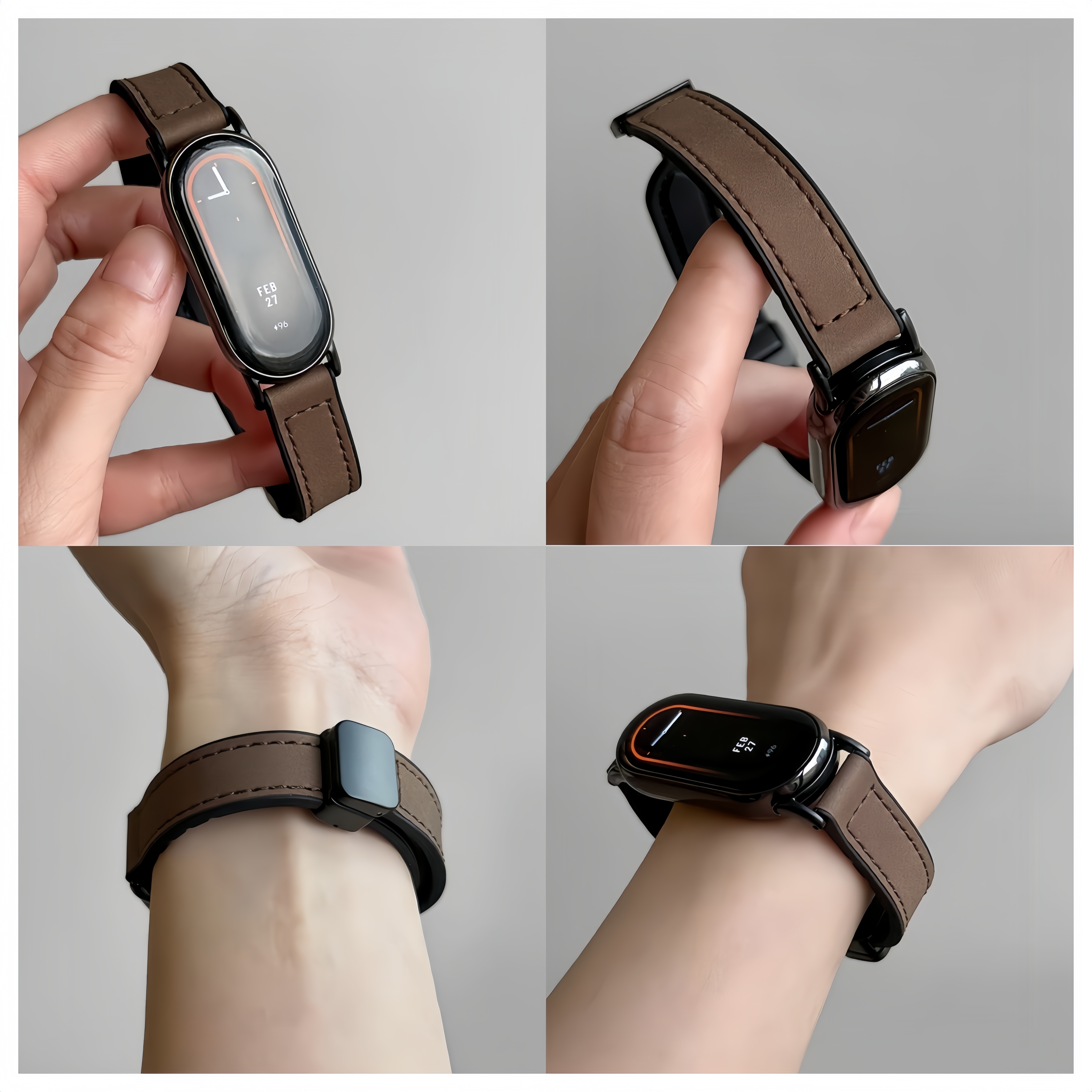 Dành Cho Xiaomi Smart Band 8 9 10 11 Dây Đeo Da Từ Tính Dây Đeo Mi Band 8 9 10 Chống Nước Thể Thao Dây Đeo Da – ảnh mô tả chi tiết 4