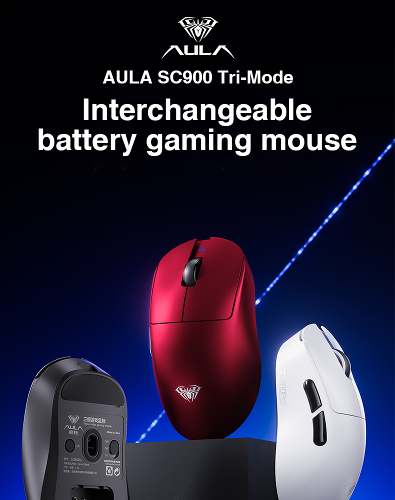 Chuột không dây AULA SC900 Nhẹ Esports Tri-Mode 6 cấp Điều chỉnh DPI ...