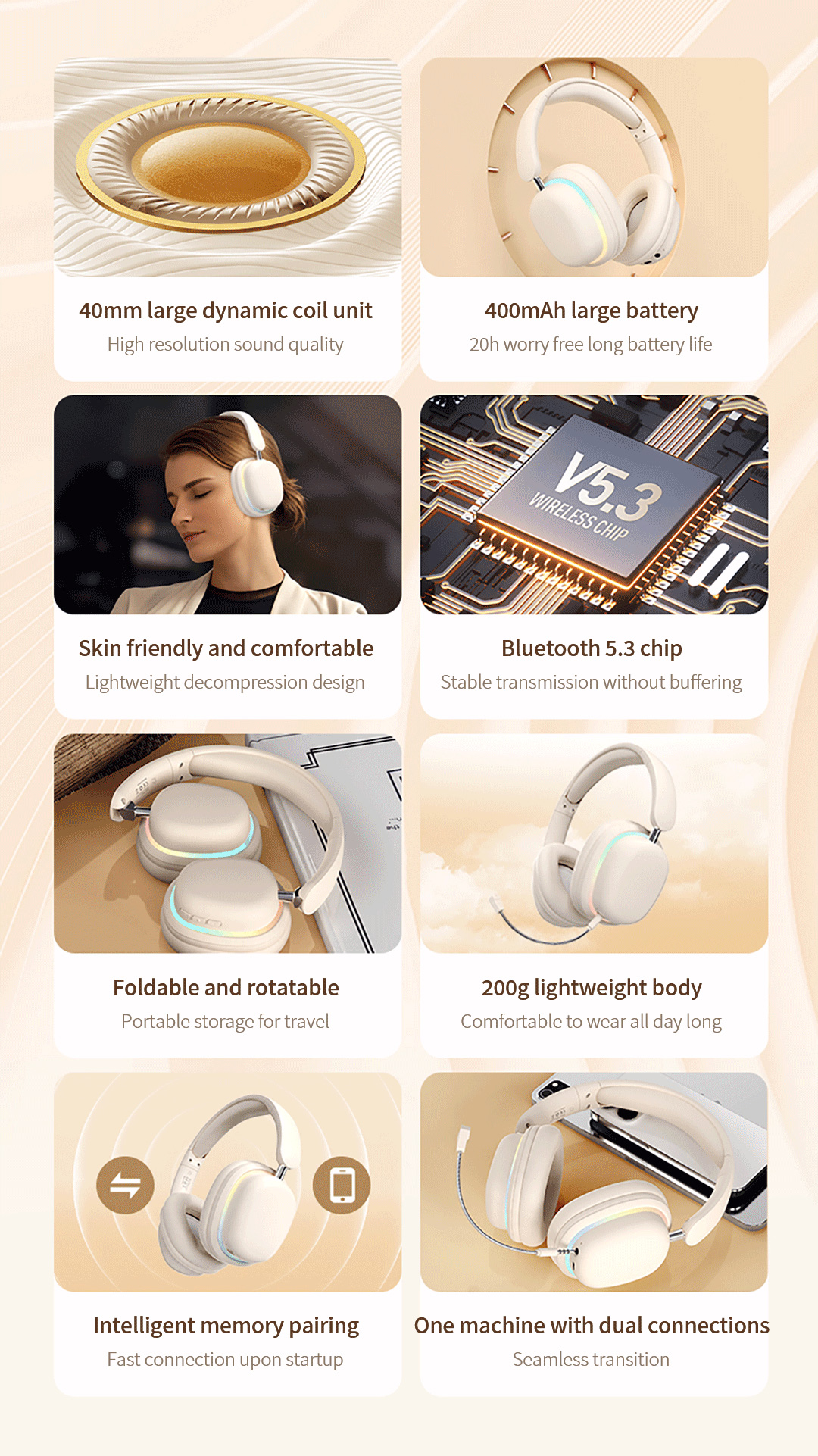 Tai nghe Bluetooth SOYTO SY-T3 Chế độ kép có dây / không dây 360° Hệ ...