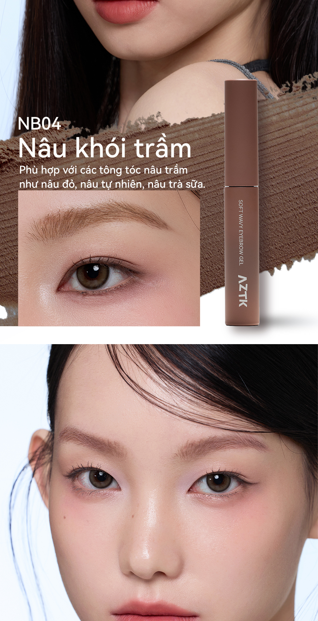 AZTK Mascara Lông Mày Kẻ Mày Tự Nhiên Chống Nước Lâu Trôi Không Lem 1 ...
