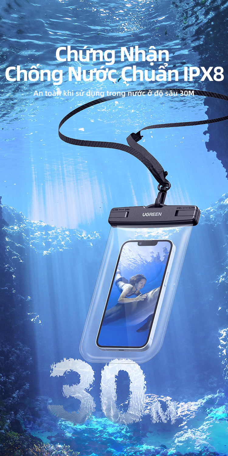 UGREEN Túi Đựng Điện Thoại Chống Thấm Nước IPX8 7.2 inch Max iPhone 16 15 14 13 12 Pro Max Samsung S23 Xiaomi Ốp – ảnh mô tả chi tiết 2