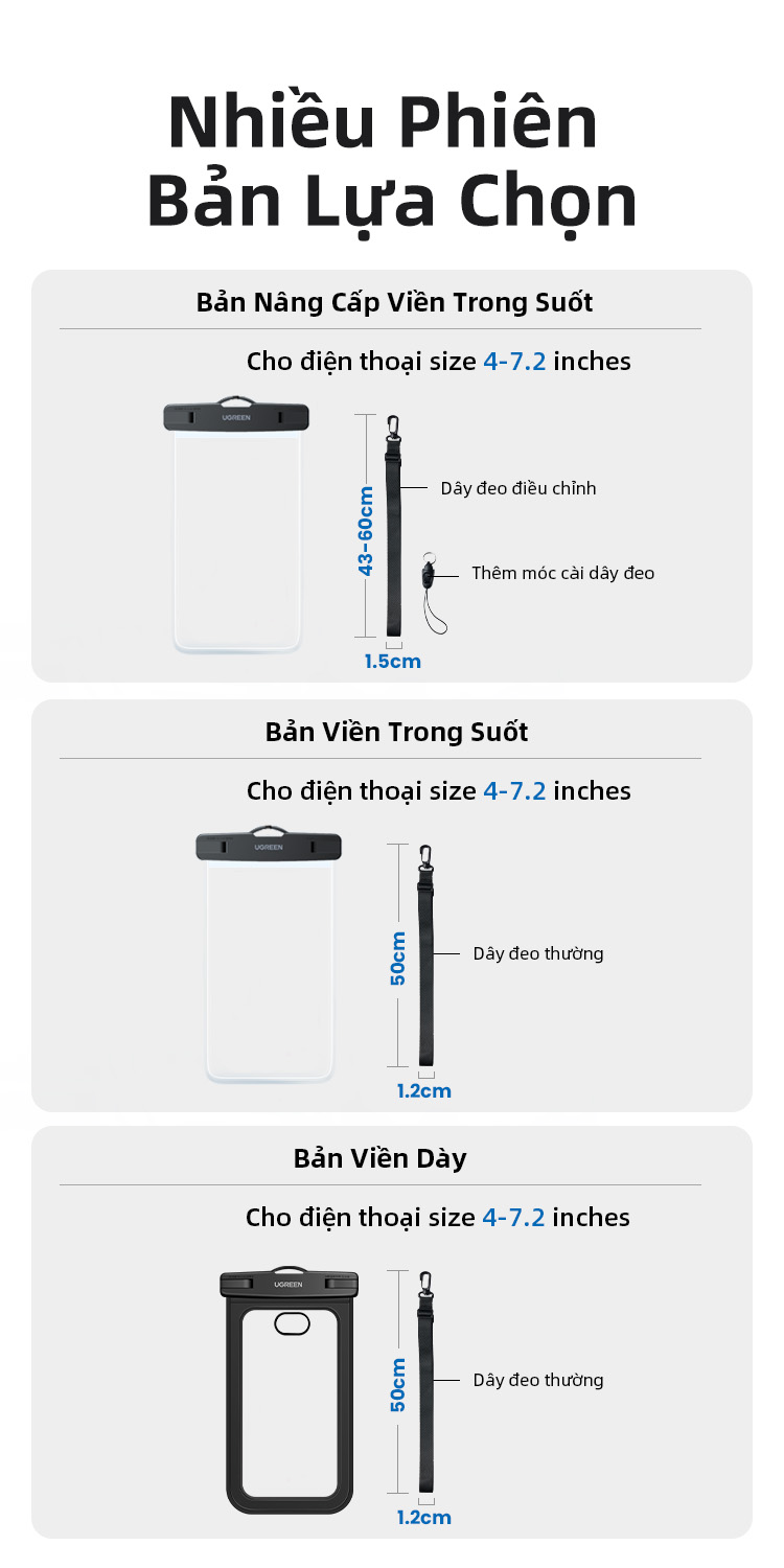 UGREEN Túi Đựng Điện Thoại Chống Thấm Nước IPX8 7.2 inch Max iPhone 16 15 14 13 12 Pro Max Samsung S23 Xiaomi Ốp – ảnh mô tả chi tiết 11