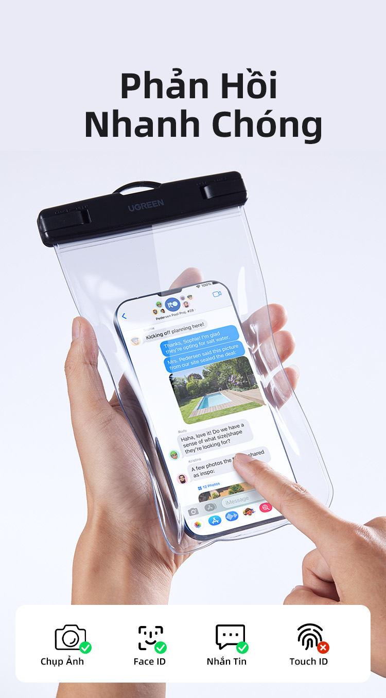 UGREEN Túi Đựng Điện Thoại Chống Thấm Nước IPX8 7.2 inch Max iPhone 16 15 14 13 12 Pro Max Samsung S23 Xiaomi Ốp – ảnh mô tả chi tiết 4