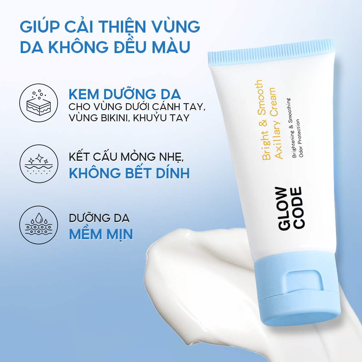 Kem body trắng da Glowcode dưỡng trắng nách giảm thâm nách khuỷu tay ...