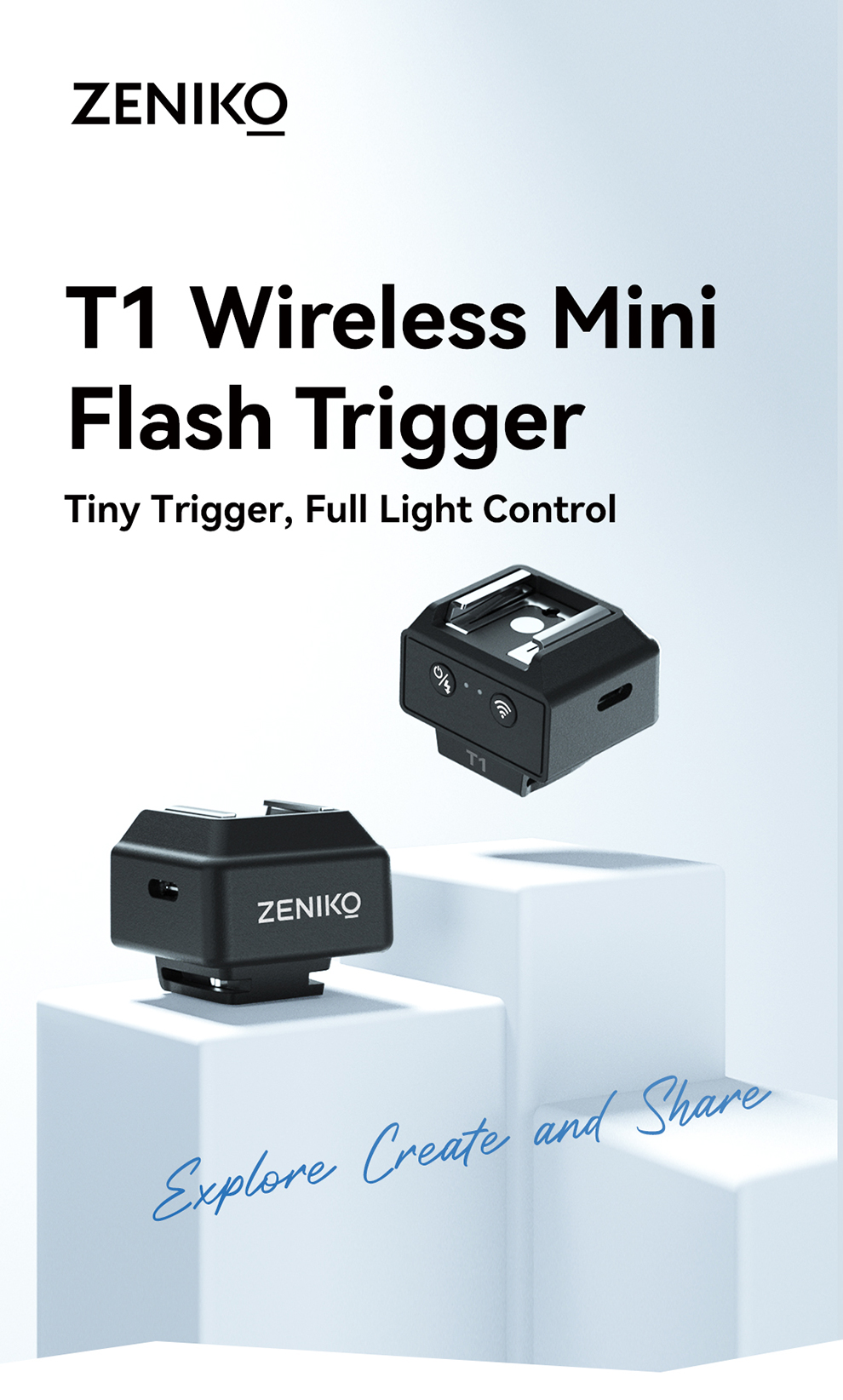 ZENIKO T1 Wireless Mini Flash Trigger 2.4GHz Wireless Universal Hot ...