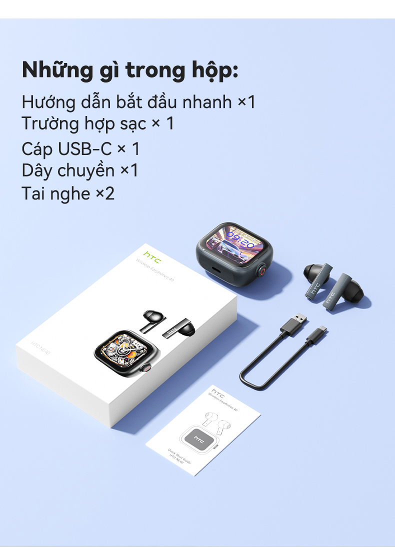 HTC NE40 Tai Nghe Phiên Dịch AI Bluetooth 6.0 Tai nghe móc tai không ...