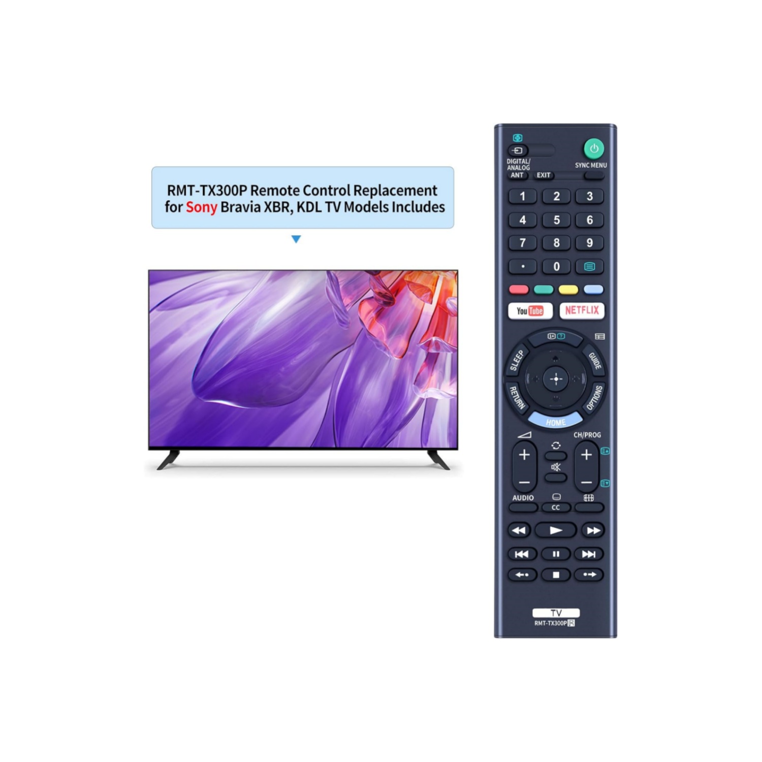 Điều khiển từ xa đa năng RMT-TX300P cho TV Sony 4K Smart Bravia, tương ...