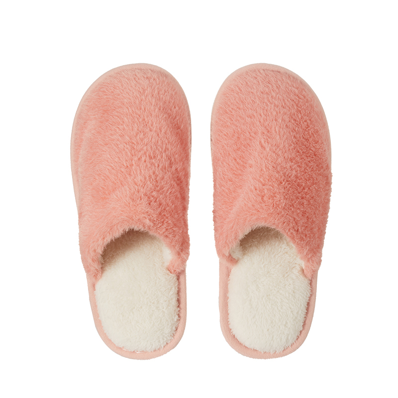 MINISO Dép bông nữ trắng cam xanh, đơn giản ấm áp, size 8.5cm x 26cm & 9.5cm x 27cm.