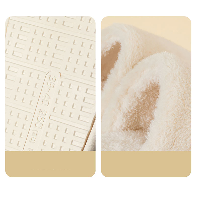MINISO Dép bông nữ trắng cam xanh, đơn giản ấm áp, size 8.5cm x 26cm & 9.5cm x 27cm.