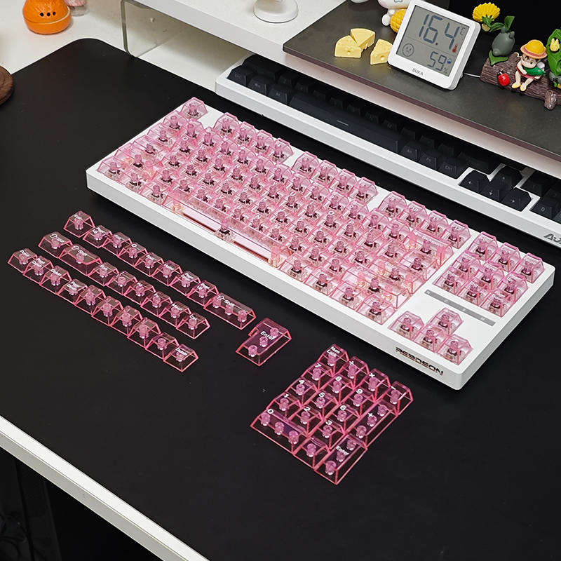 Keycaps PC trong suốt hoàn toàn In UV Clear Crystal Keycap Cherry ...
