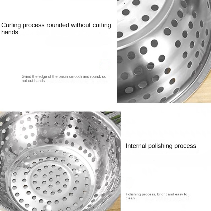 Rổ rửa rau củ inox lỗ lớn kiểm soát thoát nước nhà bếp | Shopee Việt Nam