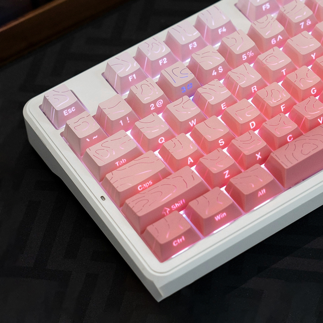 RGB Backlit Cherry Profile PBT Keycaps 134 Phím Blush Contour 4.0 ...