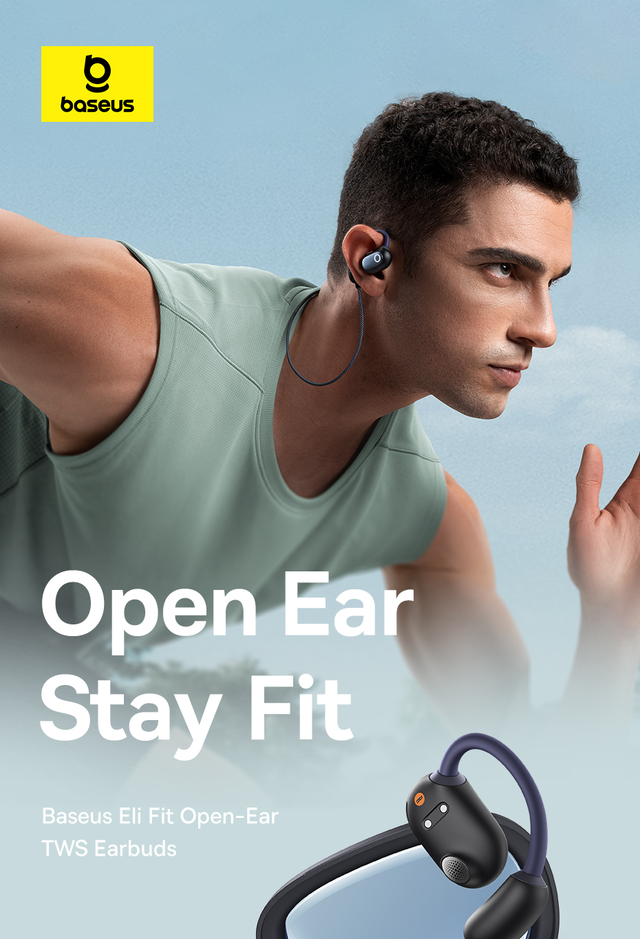 Tai nghe TWS hở tai Baseus Eli Fit thiết kế thời thượng