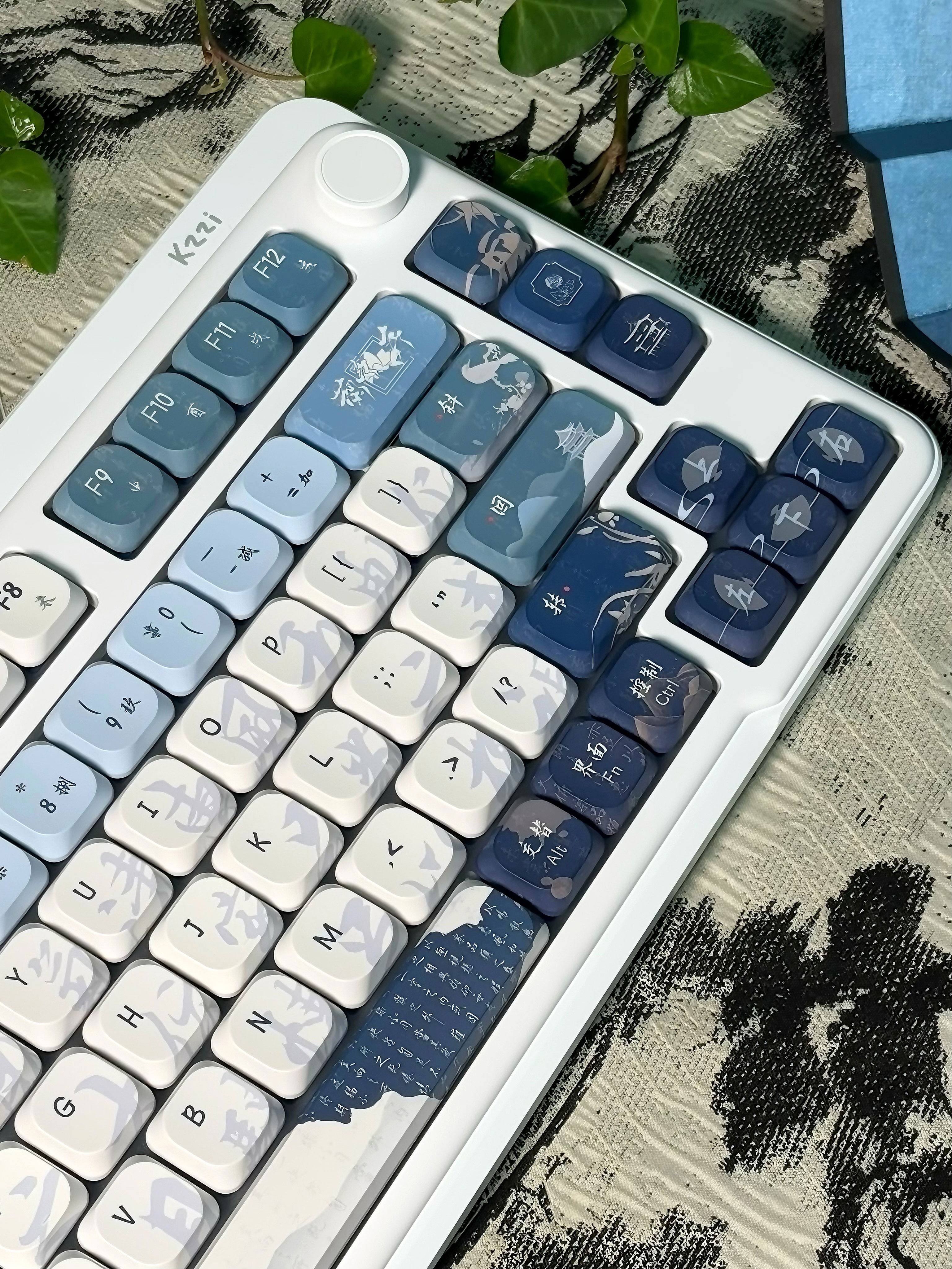 120 phím Cấu hình thấp Keycap Ink Wash Design Dye-Sub PBT Keycaps cho ...