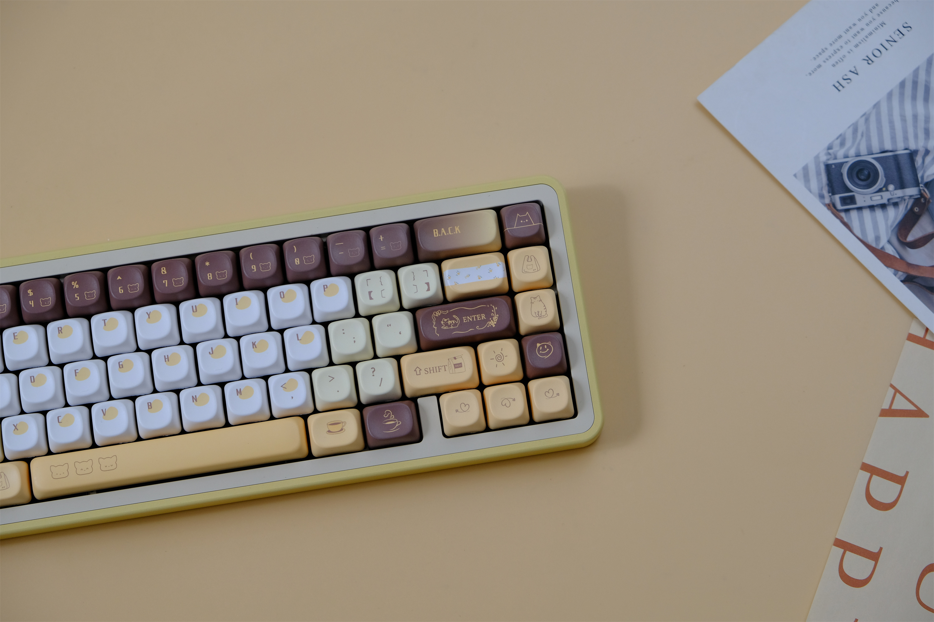 Mango Latte Keycaps 126 phím PBT Keycap MOA Profile DYE-SUB Wooting cho ...