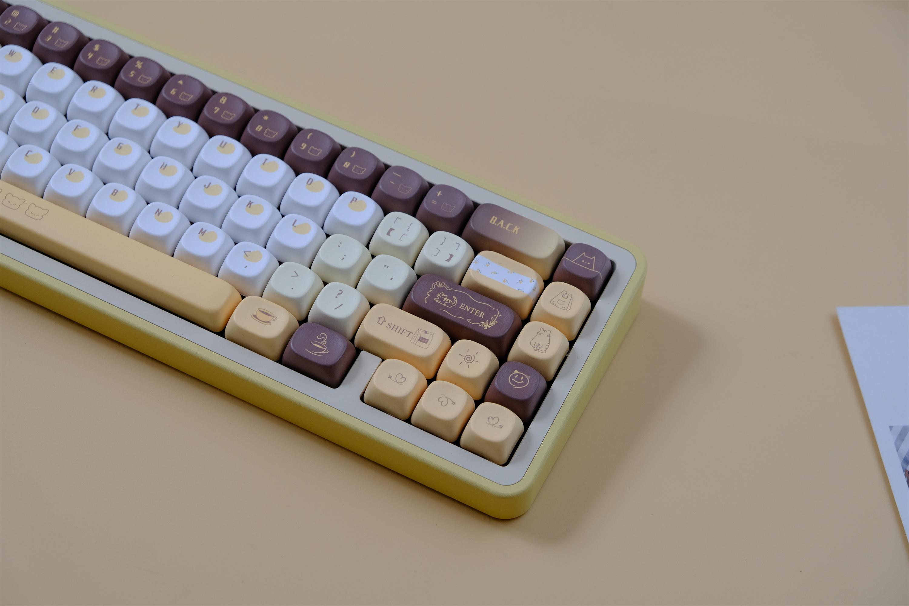 Mango Latte Keycaps 126 phím PBT Keycap MOA Profile DYE-SUB Wooting cho ...