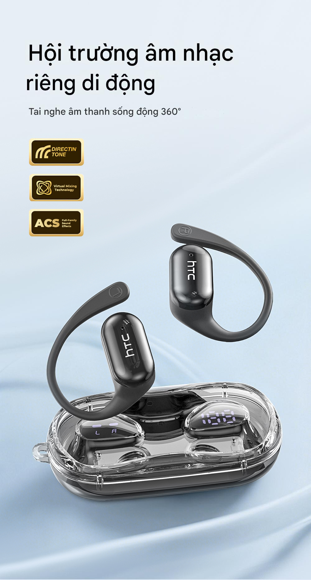 HTC NE37 Tai nghe dịch thuật AI Tai nghe Bluetooth không dây thực sự V6 ...