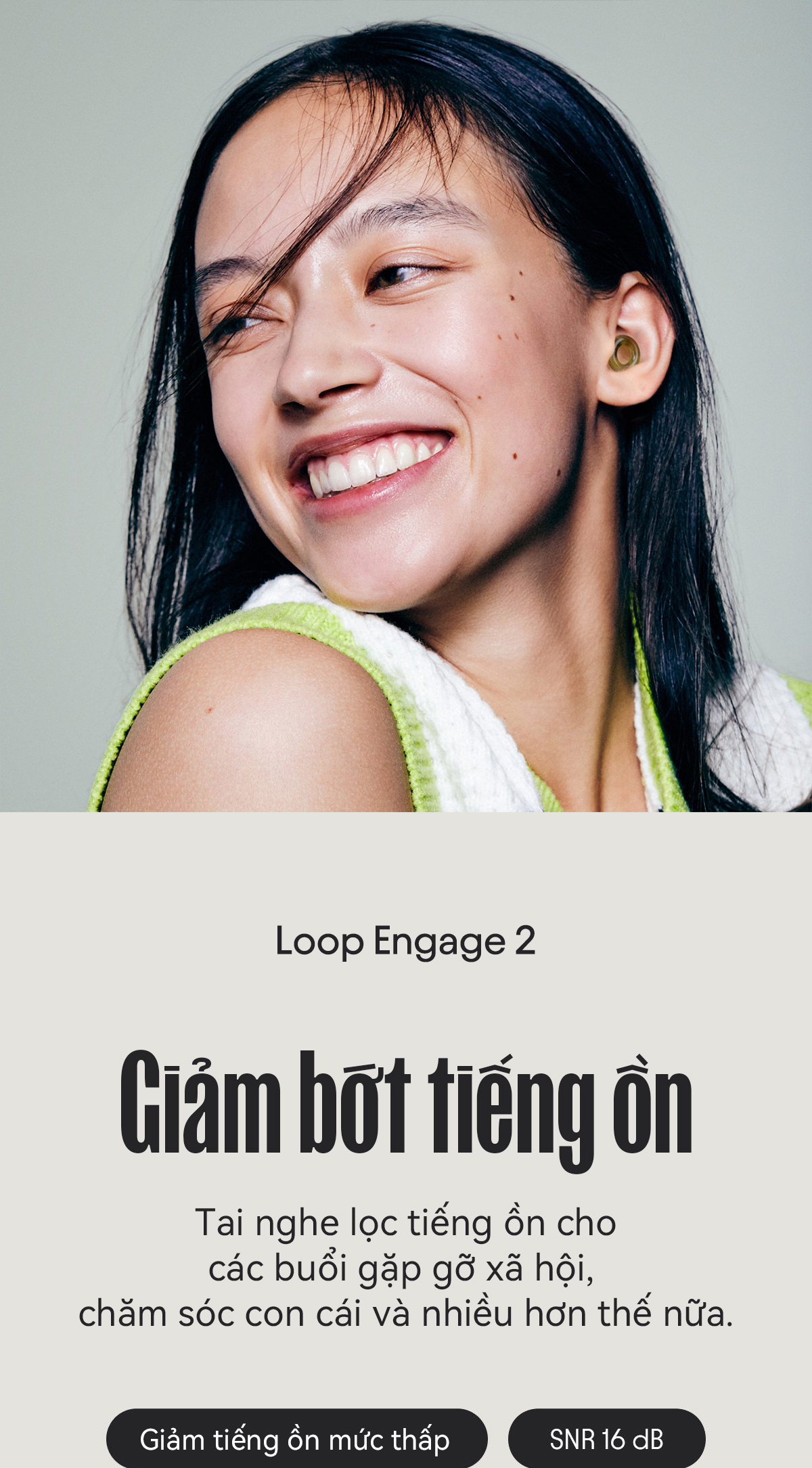 Loop Engage 2 - Nút tai giảm tiếng ồn có độ trung thực cao (16 dB) dành ...