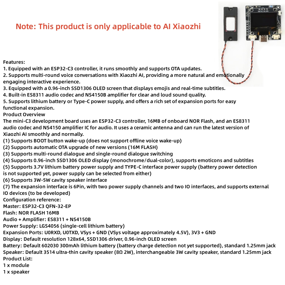 Occic MINI ESP32-S3-N16R8 Ban Phát Triển Xiaozhi Ai Mô Đun Robot Đối ...
